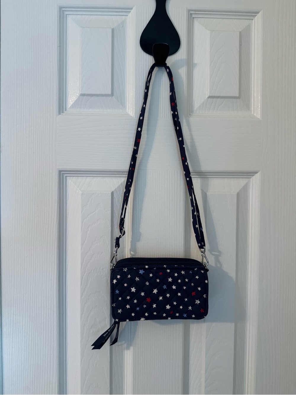 Vera Bradley Navy Crossbody with White and Red Star Print
